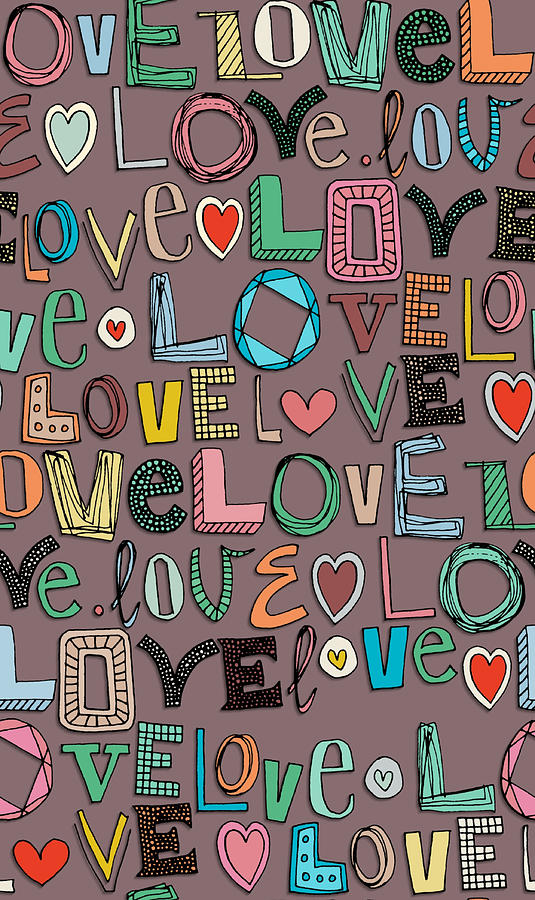 l o v e LOVE mocha Drawing by MGL Meiklejohn Graphics Licensing