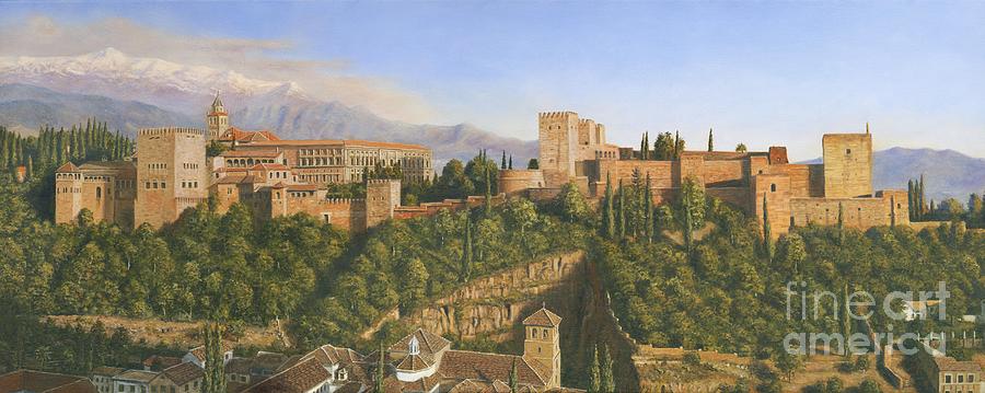 Landscape Painting - La Alhambra by MGL Meiklejohn Graphics Licensing