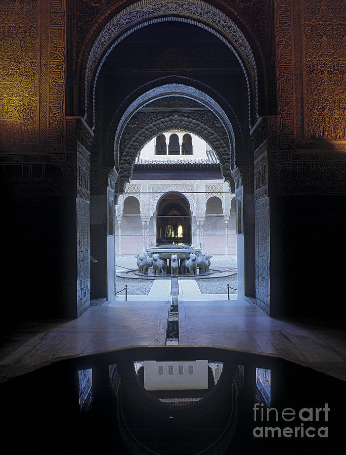 La Alhambra Patio de los leones Photograph by Guido Montanes Castillo -  Pixels