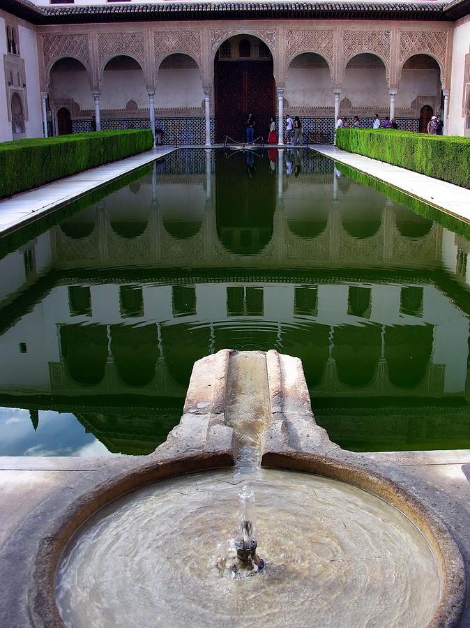la Alhambra Reflective Pool - Grenada Spain Photograph by Jacqueline M Lewis