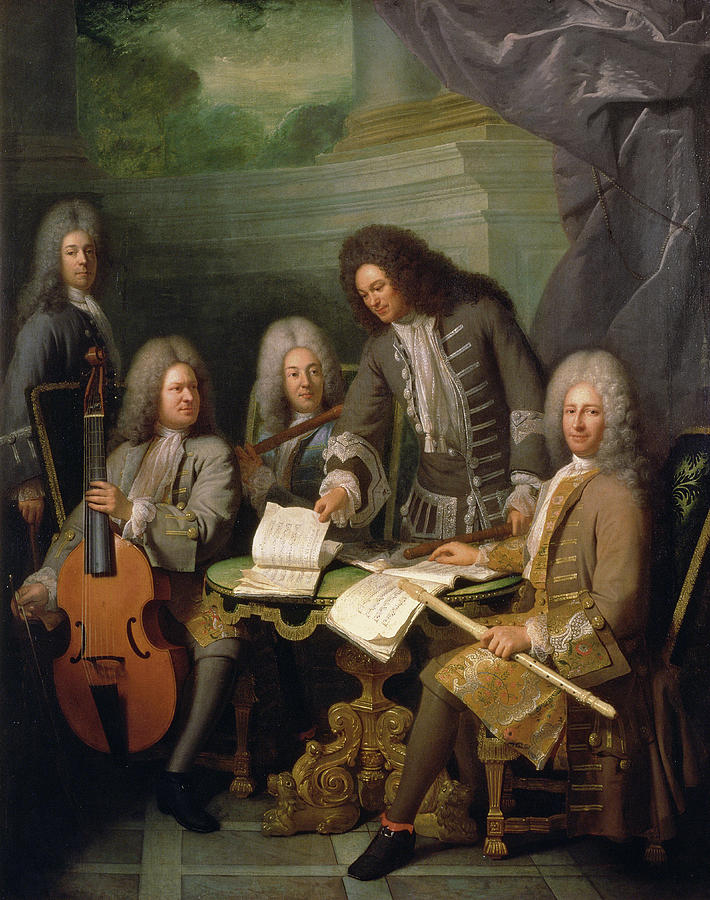 La Barre And Other Musicians, C.1710 Oil On Canvas Photograph by Andre Bouys
