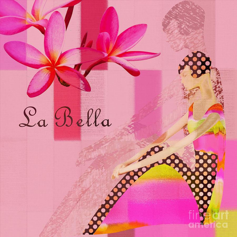 Flower Digital Art - La Bella  - Pink - 055152176-02 by Variance Collections