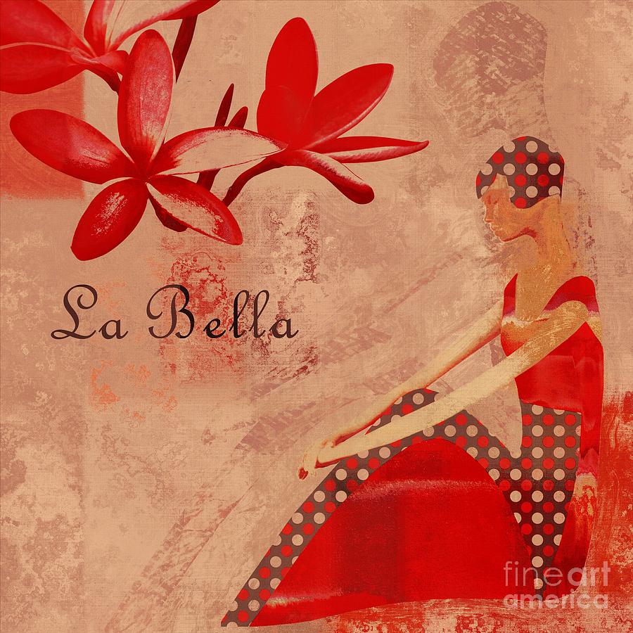 La Bella - red - 064152173-02 Digital Art by Variance Collections