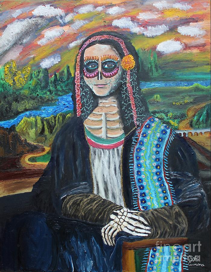 Skeleton Painting - La Bona Lisa by Visual Renegade Art
