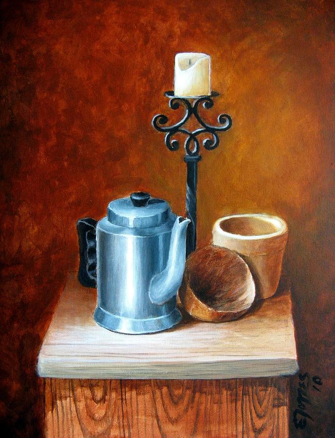 Acrylic Painting - La Cafetera by Edgar Torres Acrylic Painting - La Cafetera by Edgar Torres