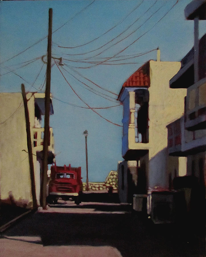 La Camioneta Rojo Painting by David Zimmerman