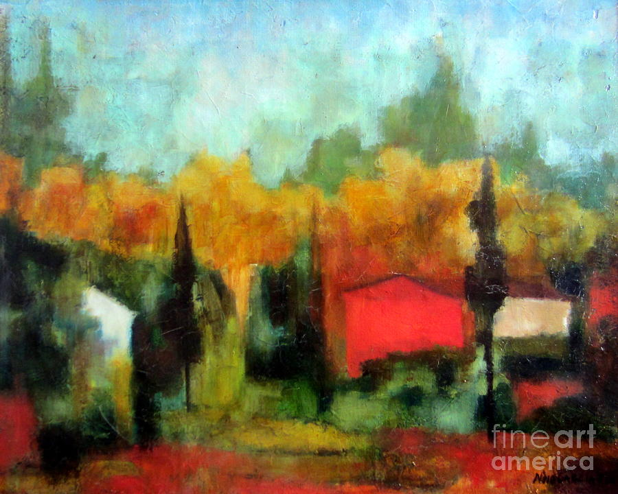 Landscape Painting - La casa rossa by Roberto Gagliardi