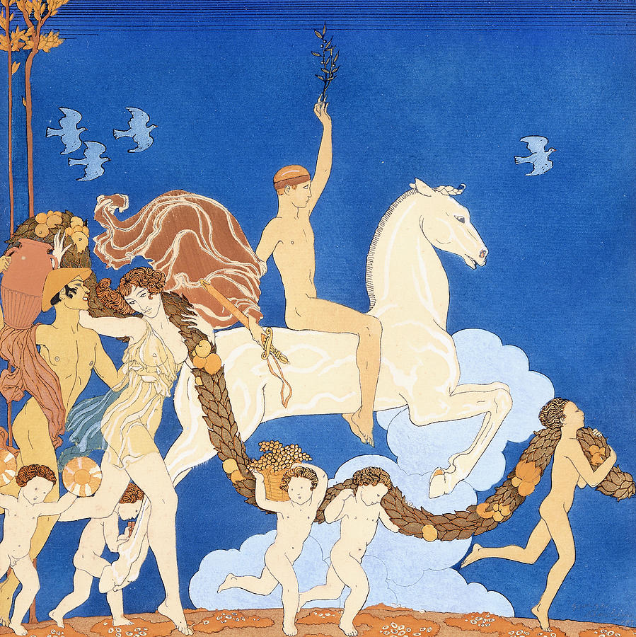 Georges Barbier Painting - La Cheval Blanc by Georges Barbier