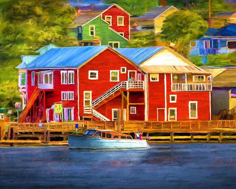 La Conner Waterfront Painting by David Wagner