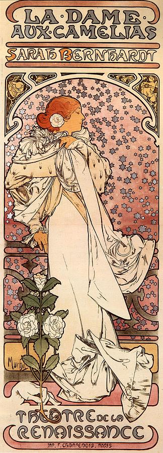 La Dame aux Camelia Painting by Alphonse Mucha