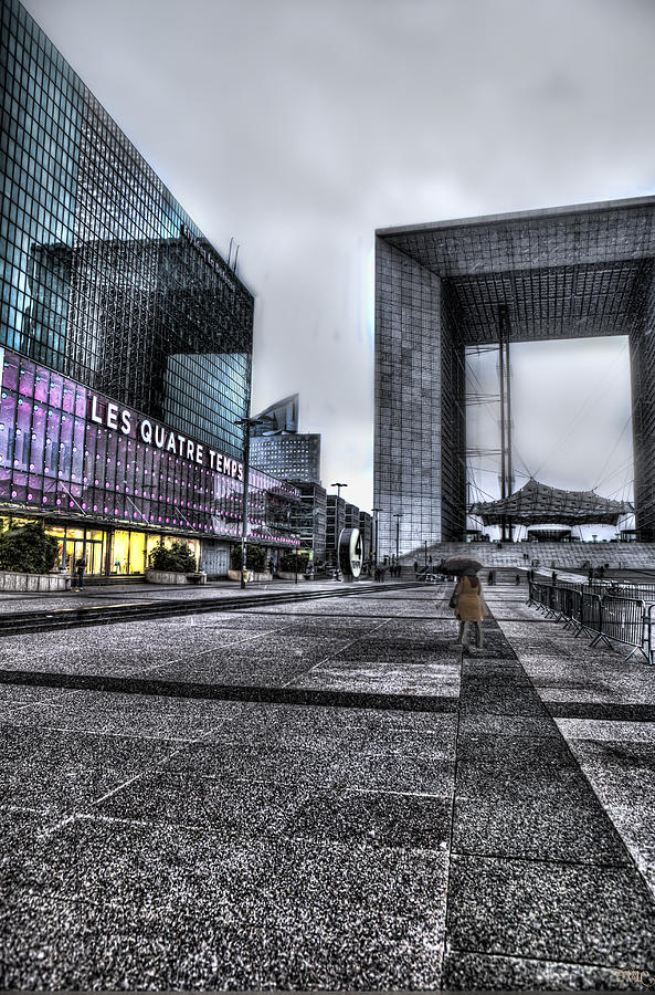 La Defense in the Rain Photograph by Evie Carrier