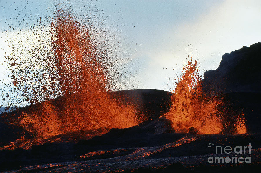 La Fournaise Volcano Erupting Photograph by Adam Sylvester