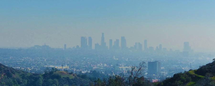 L. A. from Mulholland Drive - Two Photograph by Robert J Sadler