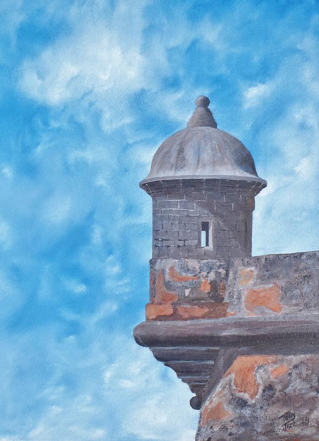 El Morro Fort Painting - La Garrita by Tony Rodriguez