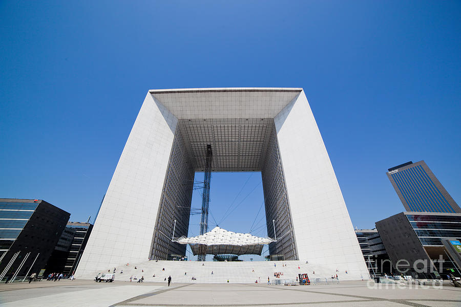 Paris Photograph - La Grande Arch in La Defense business district Paris France by Michal Bednarek