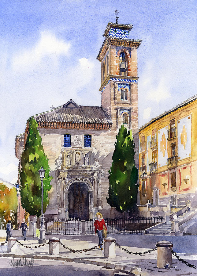 La Iglesia de Santa Ana Granada Painting by Margaret Merry