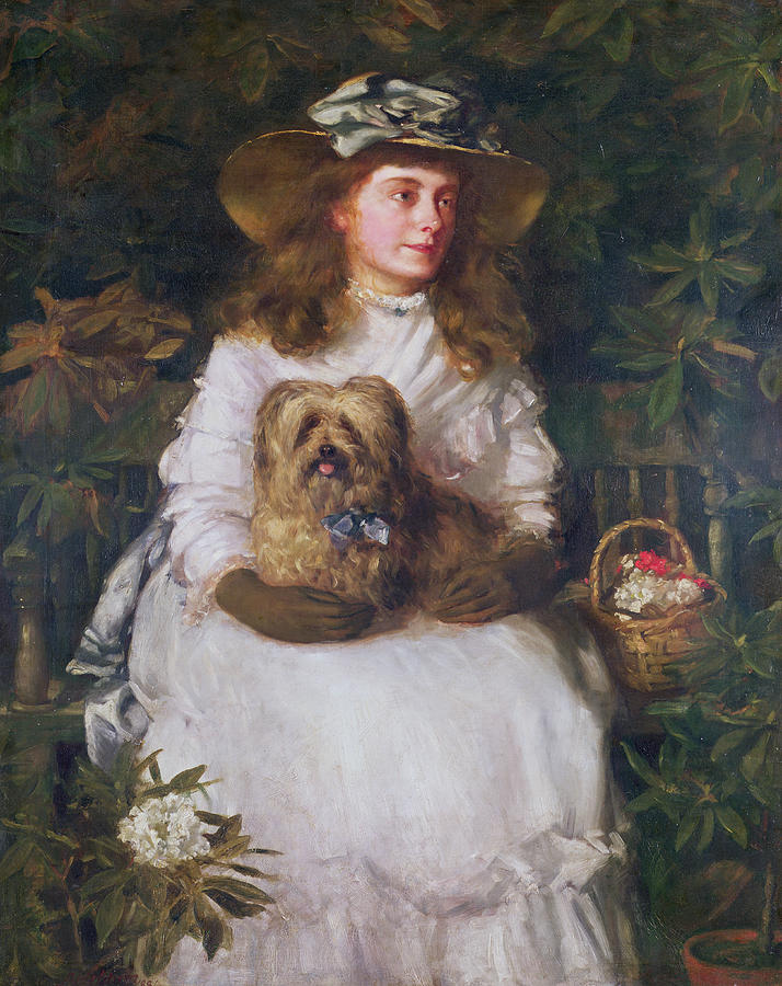Dog Hat Painting - La Jeunesse, 1884 by Patrick William Adam