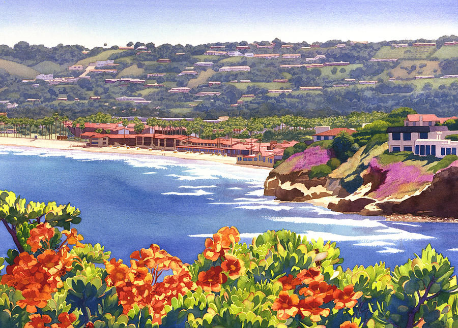 La Jolla Painting - La Jolla Beach and Tennis Club by Mary Helmreich