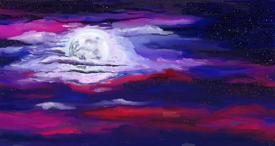 Space Painting - La Luna 3 by Jeanne Fischer