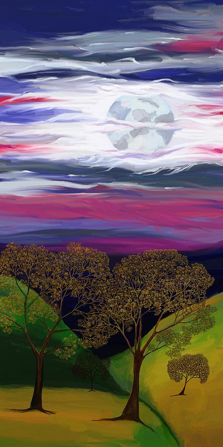 Nature Digital Art - La Luna 9 by Jeanne Fischer