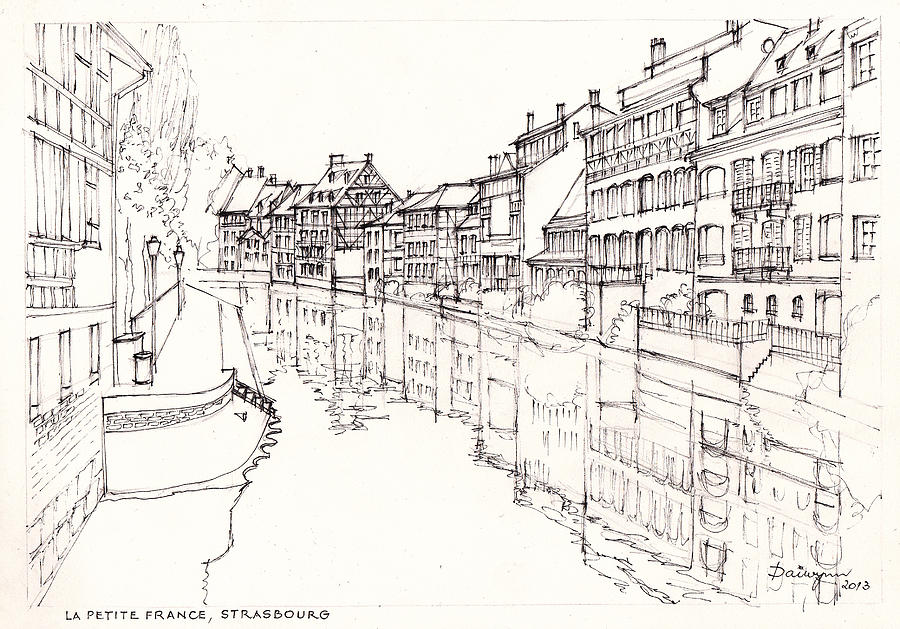 La Petite France in Strasbourg Drawing by Dai Wynn