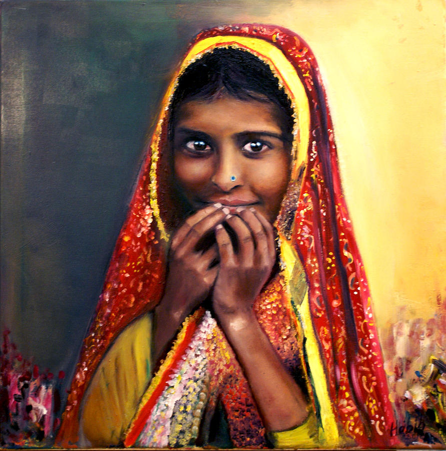 La Petite Indira Painting by Habib Chamat - Pixels