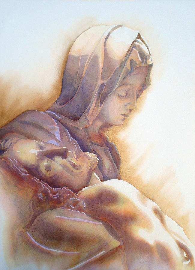 LA PIETA By Michelangelo #1 Painting by J U A N - O A X A C A