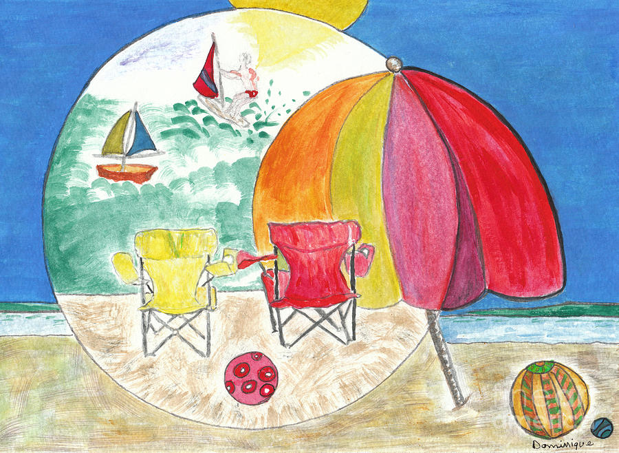 Summer Painting - La plage / The Beach by Dominique Fortier