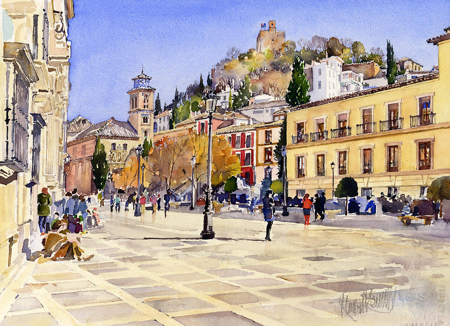 Architecture Painting - La Plaza Nueva Granada by Margaret Merry