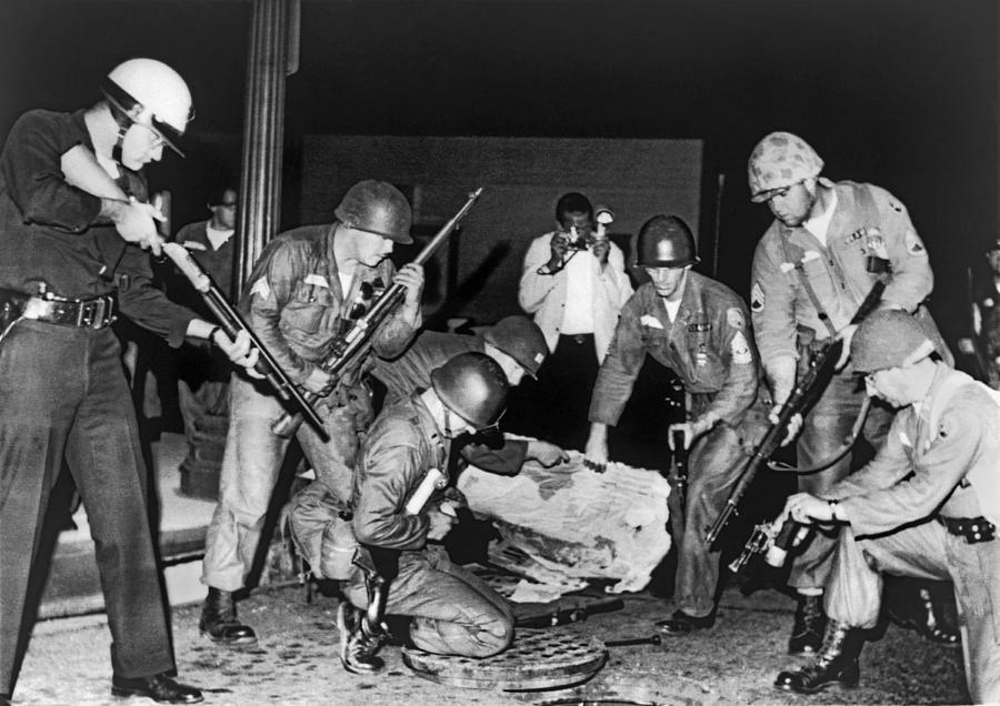 Los Angeles Photograph - LA Police Fight Black Muslims by Underwood Archives