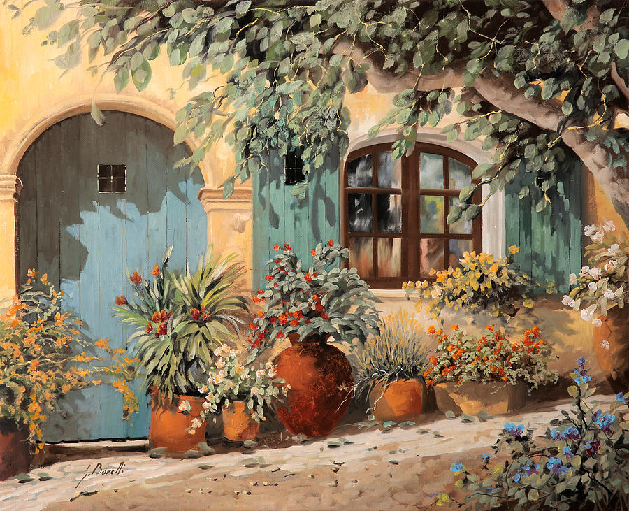 Flower Painting - La Porta Azzurra by Guido Borelli