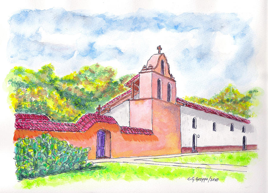 La Purisima Mission in Lampoc, California Painting by Carlos G Groppa