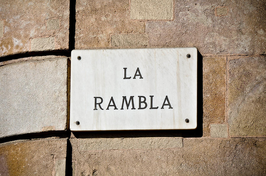 La Rambla Street Sign Photograph by Brandon Bourdages