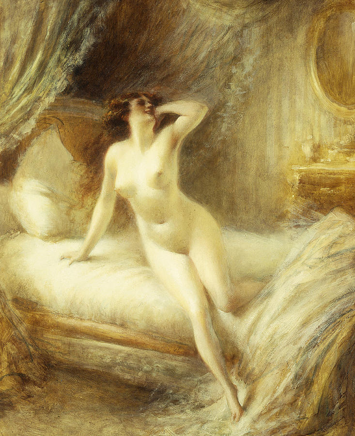 Nude Painting - La Reveille by Albert Guillaume