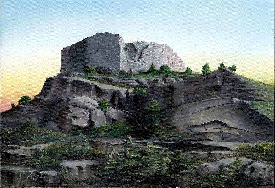 La Rocca de Monte Calvo Painting by Albert Puskaric