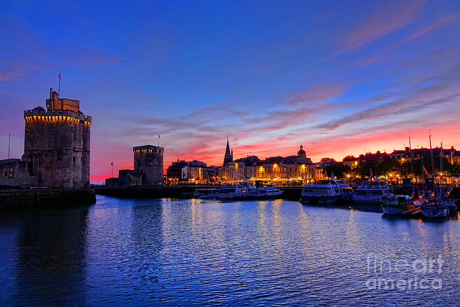 La Rochelle Port at Dusk in France  Photograph by Olivier Le Queinec