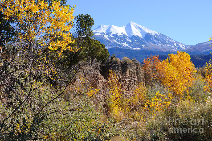 La Sal Mountains in Fall Photograph by Gary Whitton