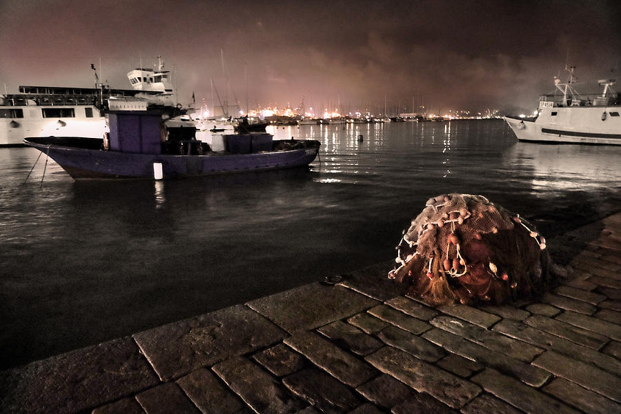 Boat Digital Art - La Spezia Harbor Nocturne by William Fields