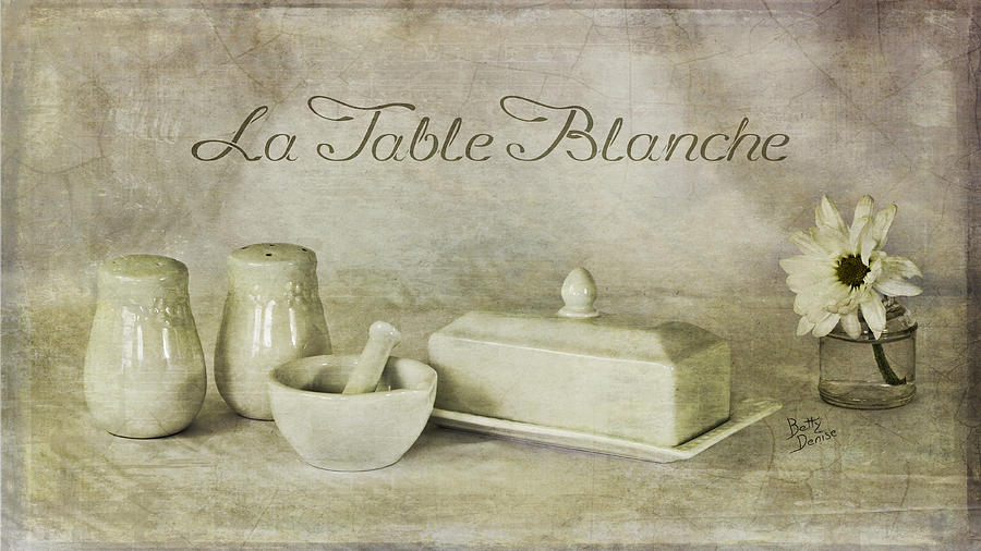 Daisy Photograph - La Table Blanche - The White Table by Betty Denise