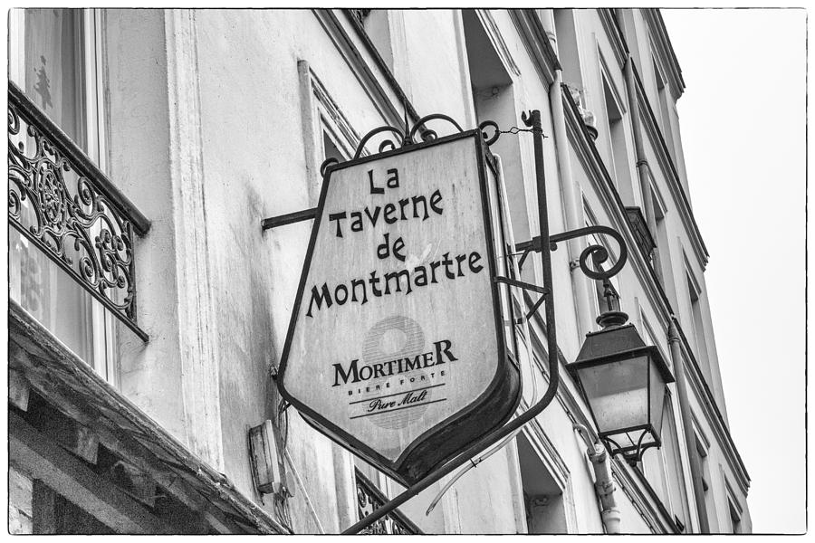 Paris Photograph - La Taverne de Montmartre BW by Georgia Clare