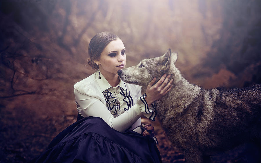 Wolf Photograph - La Vicomtesse by Aurore Brebel