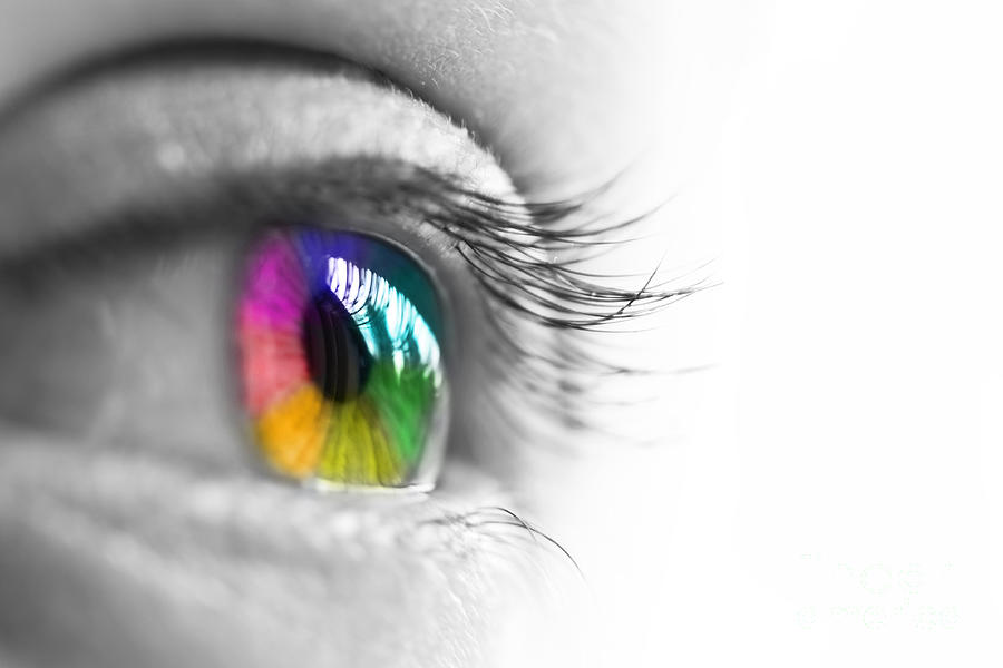 Iris Photograph - La vie en couleurs, Rainbow eye by Delphimages Photo Creations