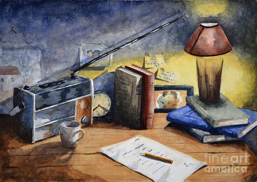 Still Life Painting - La Vieille Radio    Old Redio by Dominique Serusier