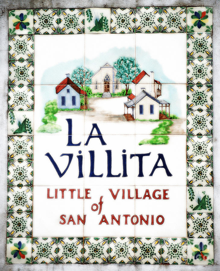 La Villita Tile Sign on the Riverwalk San Antonio Texas Diffuse Glow Digital Art Digital Art by Shawn OBrien