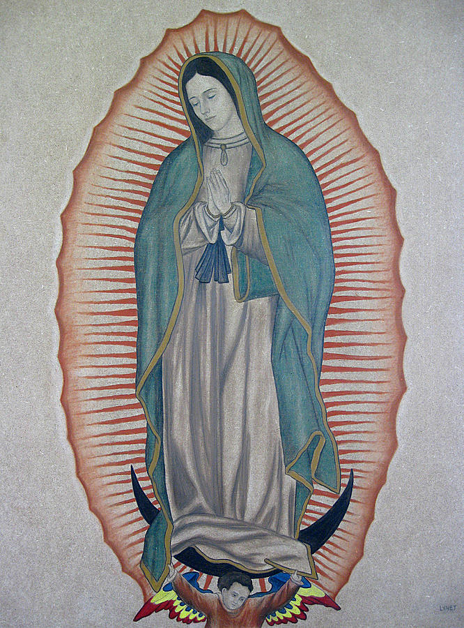 Virgen De Guadalupe Painting - La Virgen De Guadalupe by Lynet McDonald Virgen De Guadalupe Painting - La Virgen De Guadalupe by Lynet McDonald