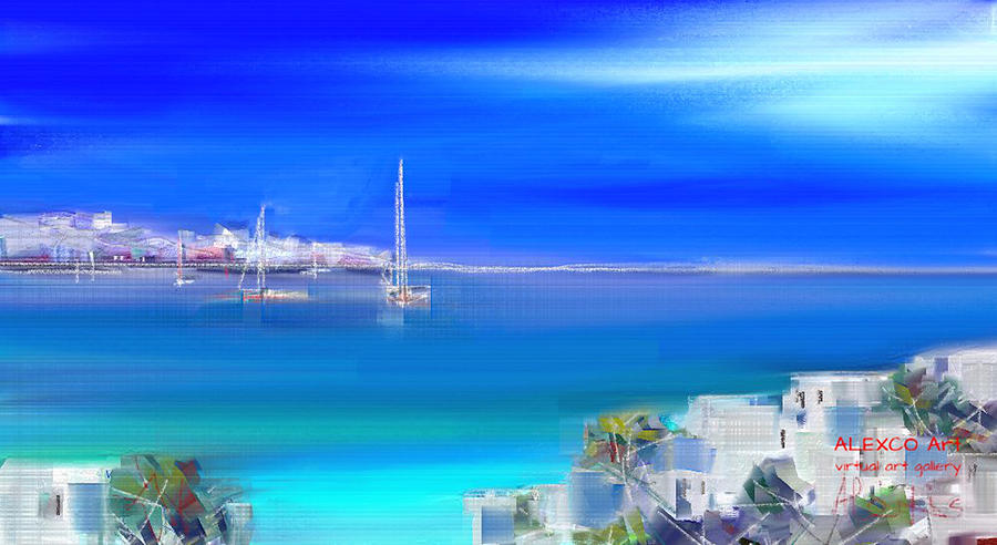 Boat Painting - La91- Greek Island 705ba by Alexis Digart