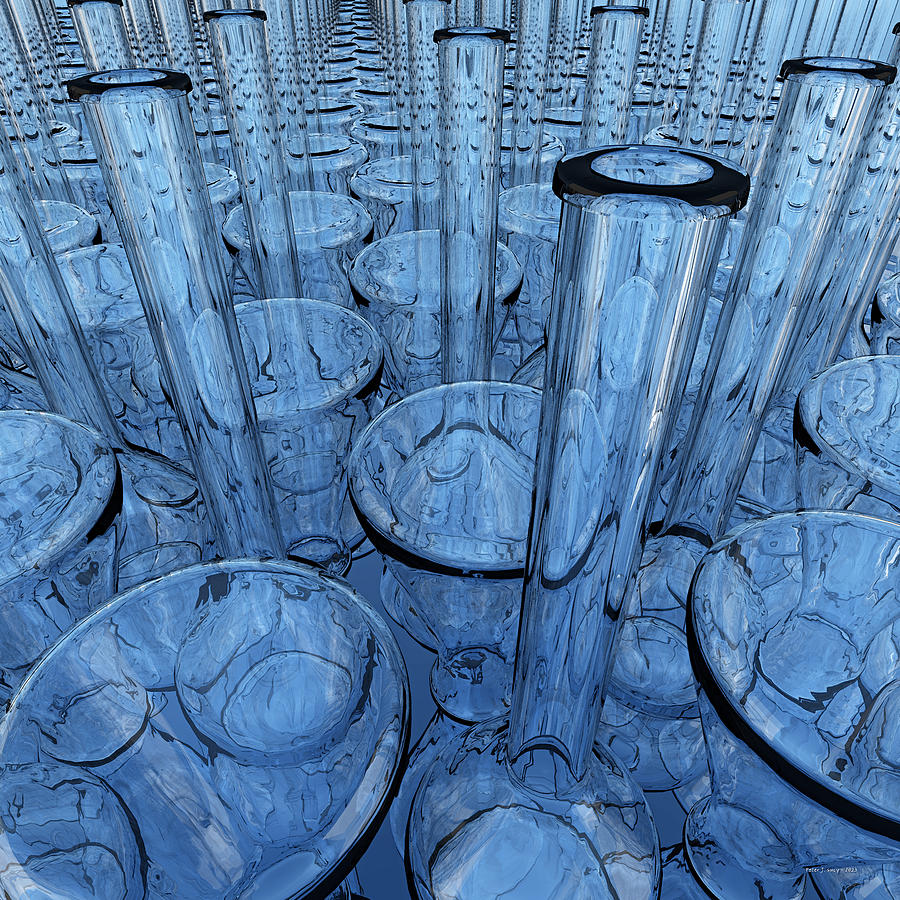 Lab Glassware in Blue Digital Art by Peter J Sucy