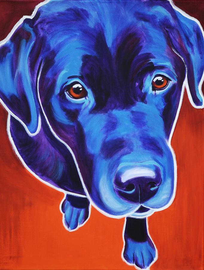 Dog Painting - Lab - Olive by Dawg Painter