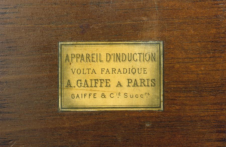 Label For Galvanic Apparatus Photograph by Science Photo Library