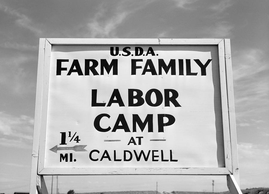 Labor Camp Sign, 1941 Photograph by Granger